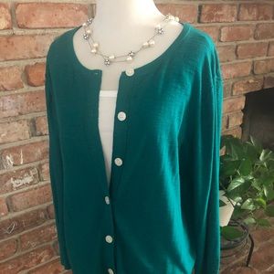 Emerald Green 100% Cotton Algodon New Cardigan